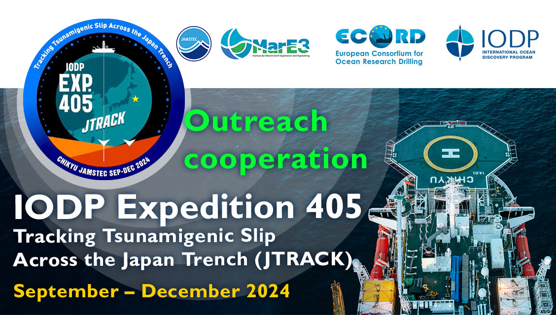 Strong outreach collaboration between ECORD and JAMSTEC during IODP Expedition 405